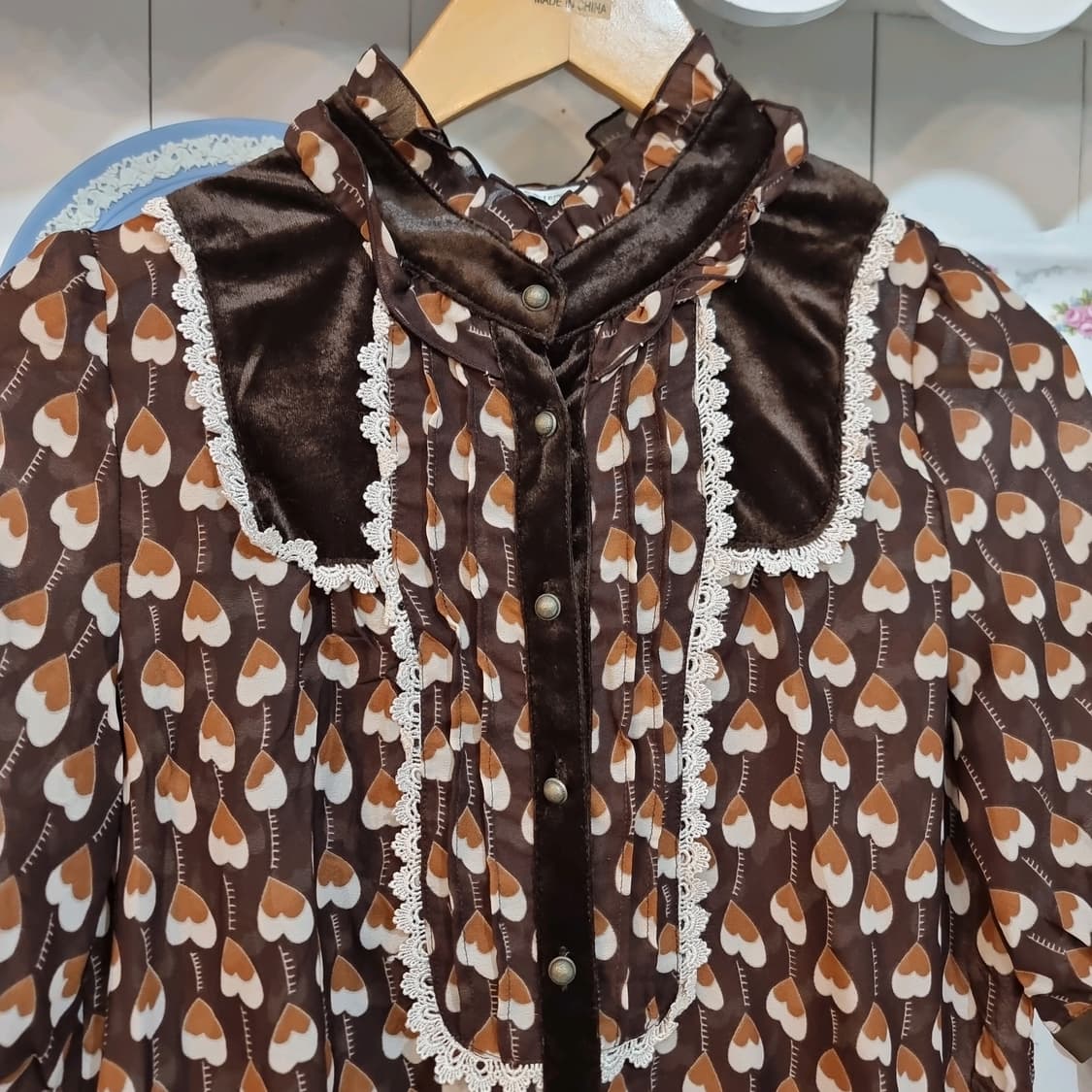 axes femme(엑시즈팜) 하트 안의 하트 초코무드 원피스 상품이미지2