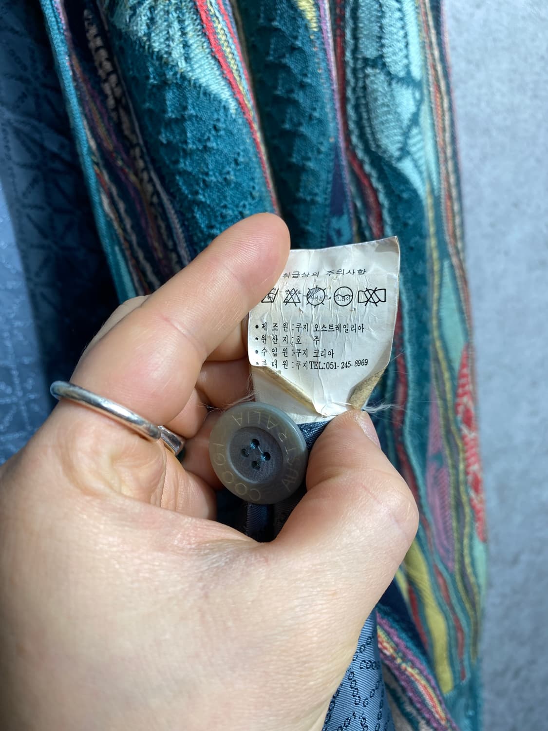 [M] 90s COOGI 쿠지 우먼스 케이블 니트 롱 가디건 상품이미지10