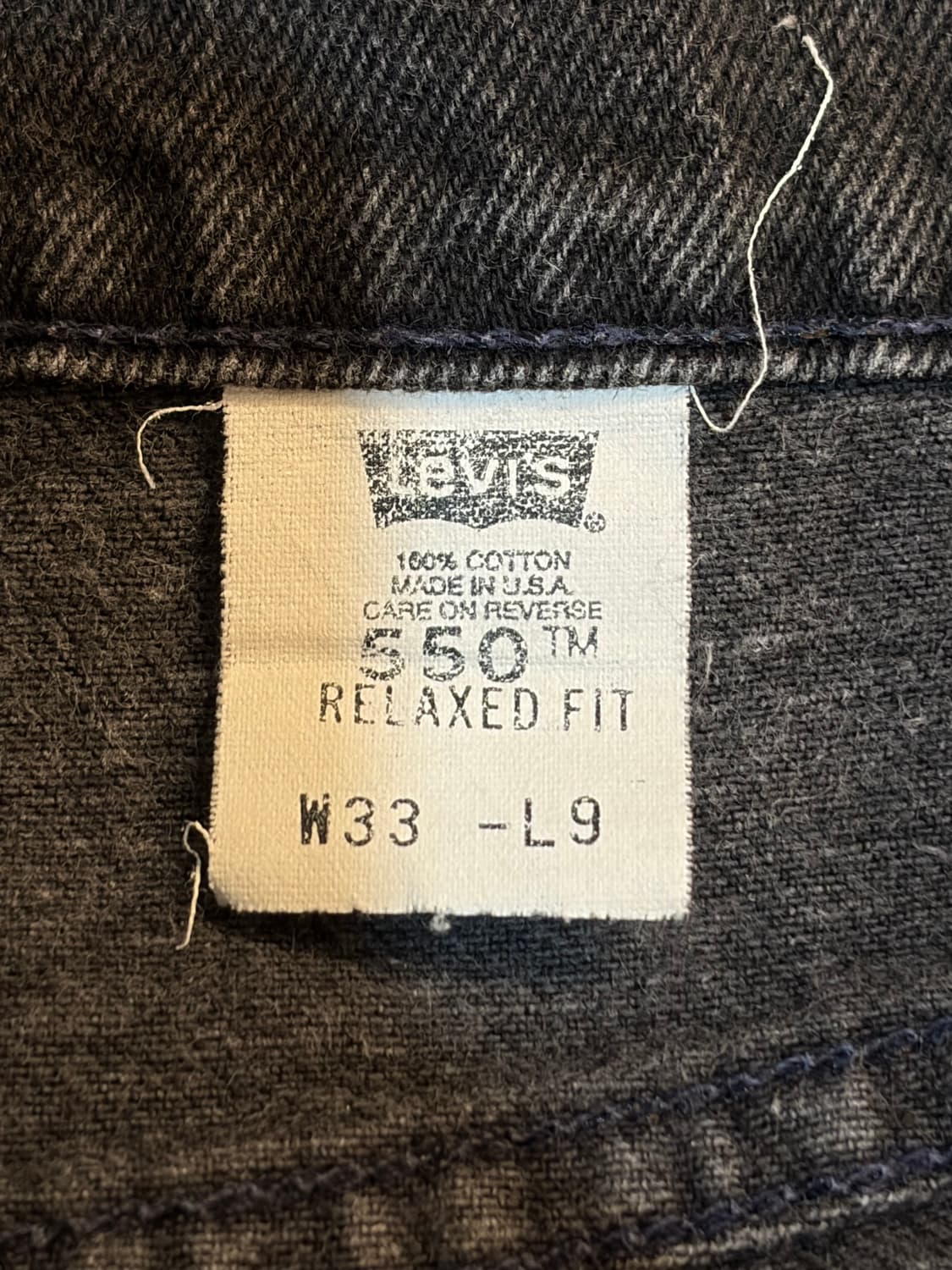 [W33] 리바이스 550 릴랙스드 핏 데님 반바지 그레이 12.9 상품이미지6