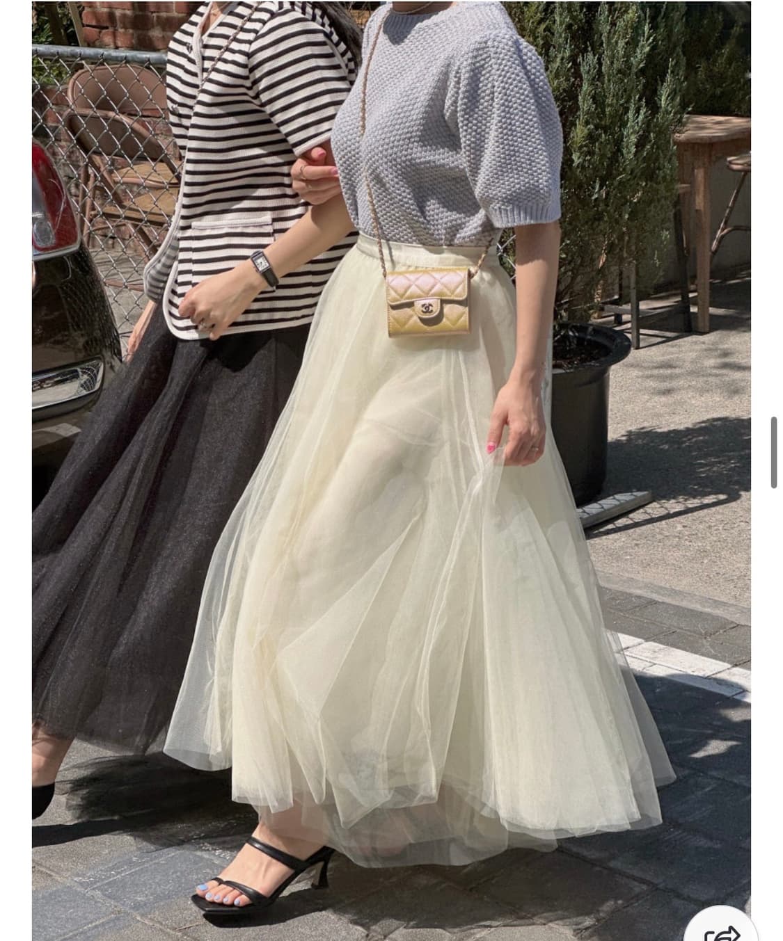 뉴트로무드 샤 스커트 상품이미지1