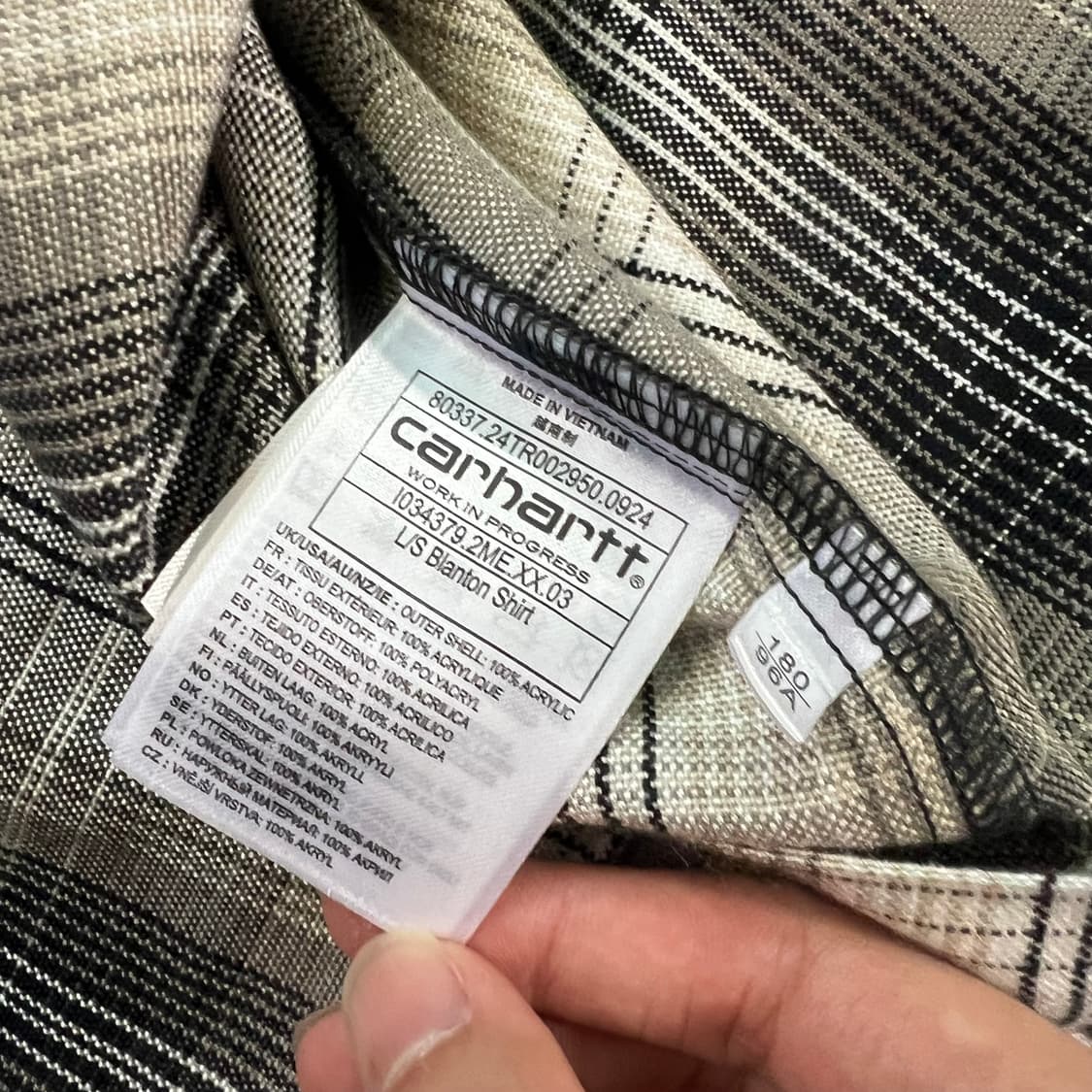 새상품) 칼하트 wip 블랑톤 체크셔츠 L 상품이미지5