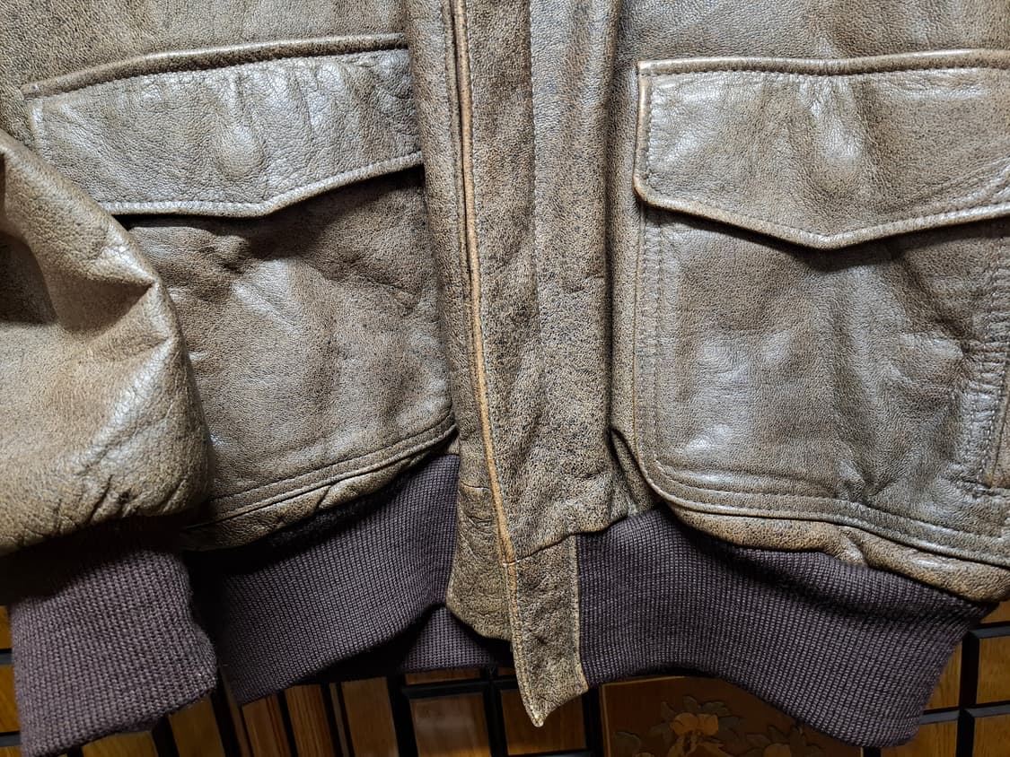 80s USA 엘엘빈 A2 자켓 브라운 고트스킨 40(100-105) 상품이미지4