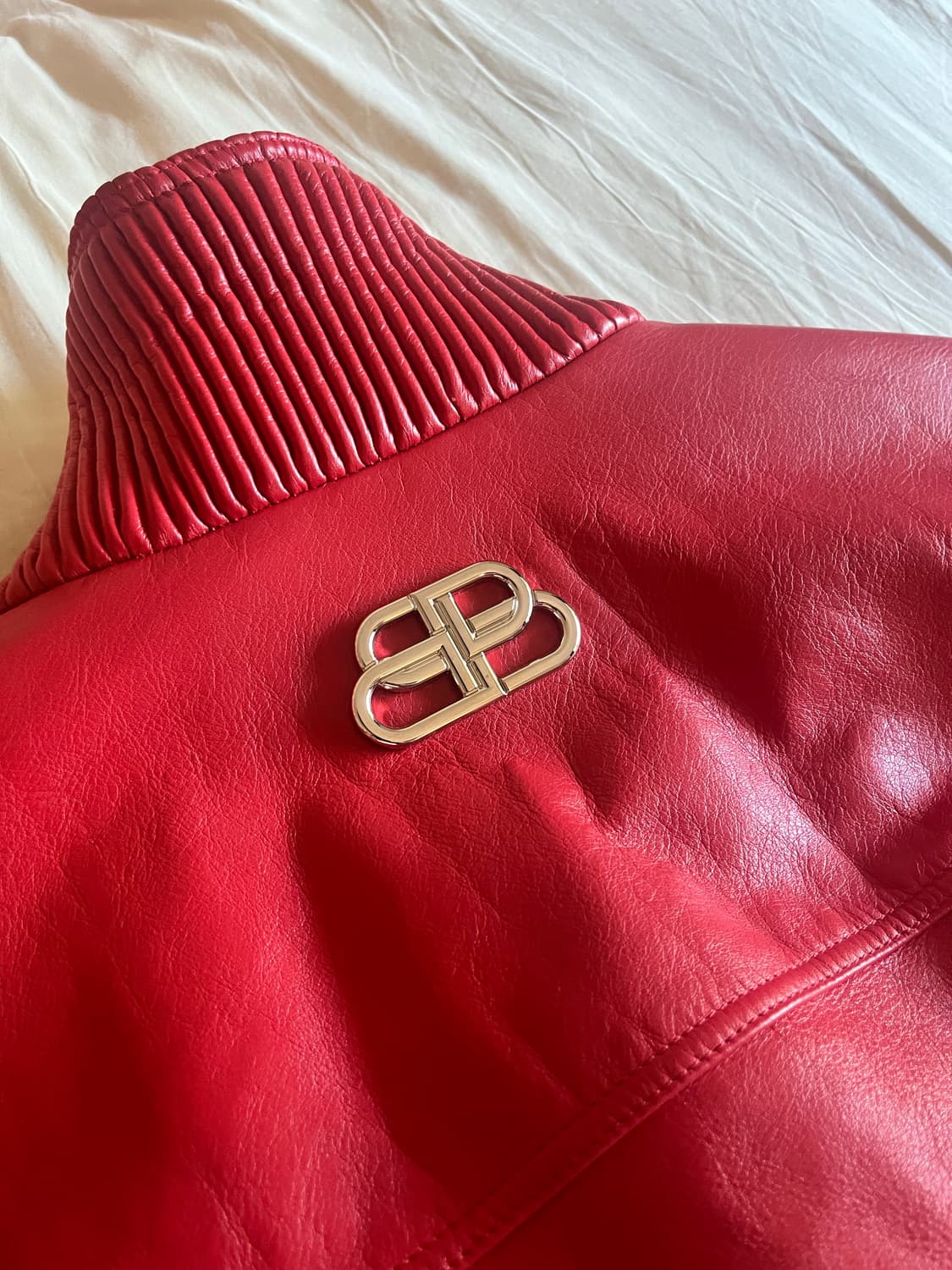 발렌시아가 FW19 BB 로고 biker leather Jacket 상품이미지5