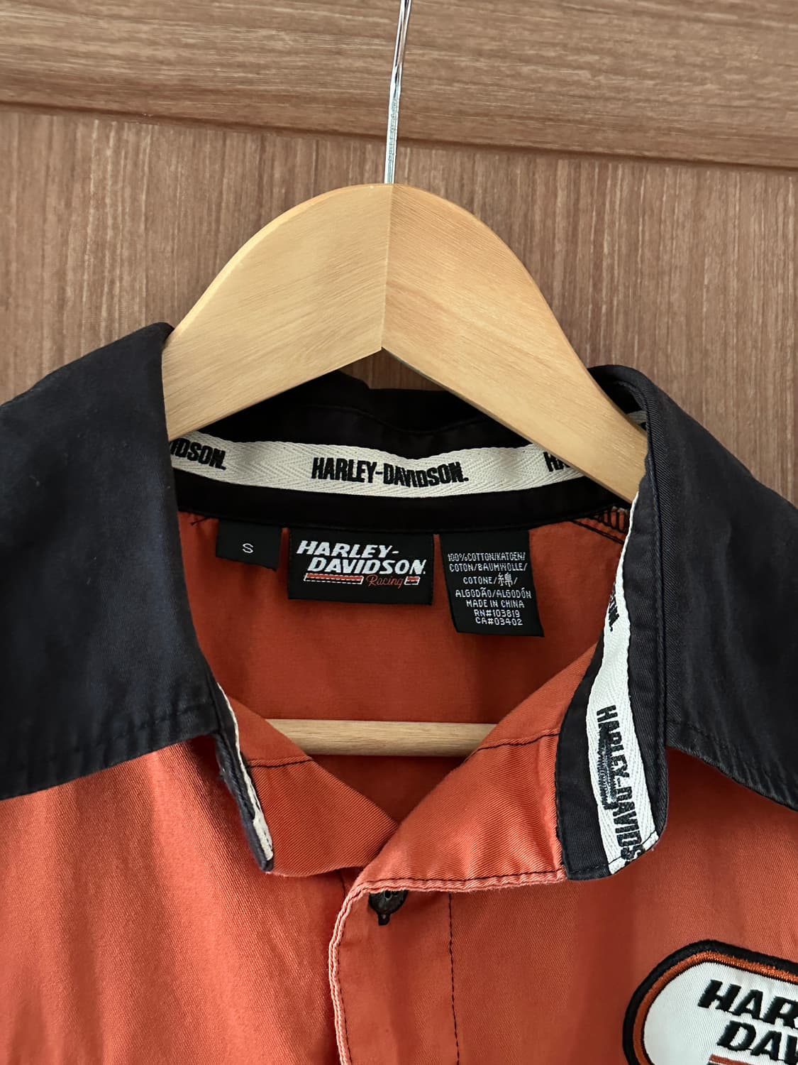 Harley-Davidson 레이싱 자수 반팔 셔츠 S 상품이미지7