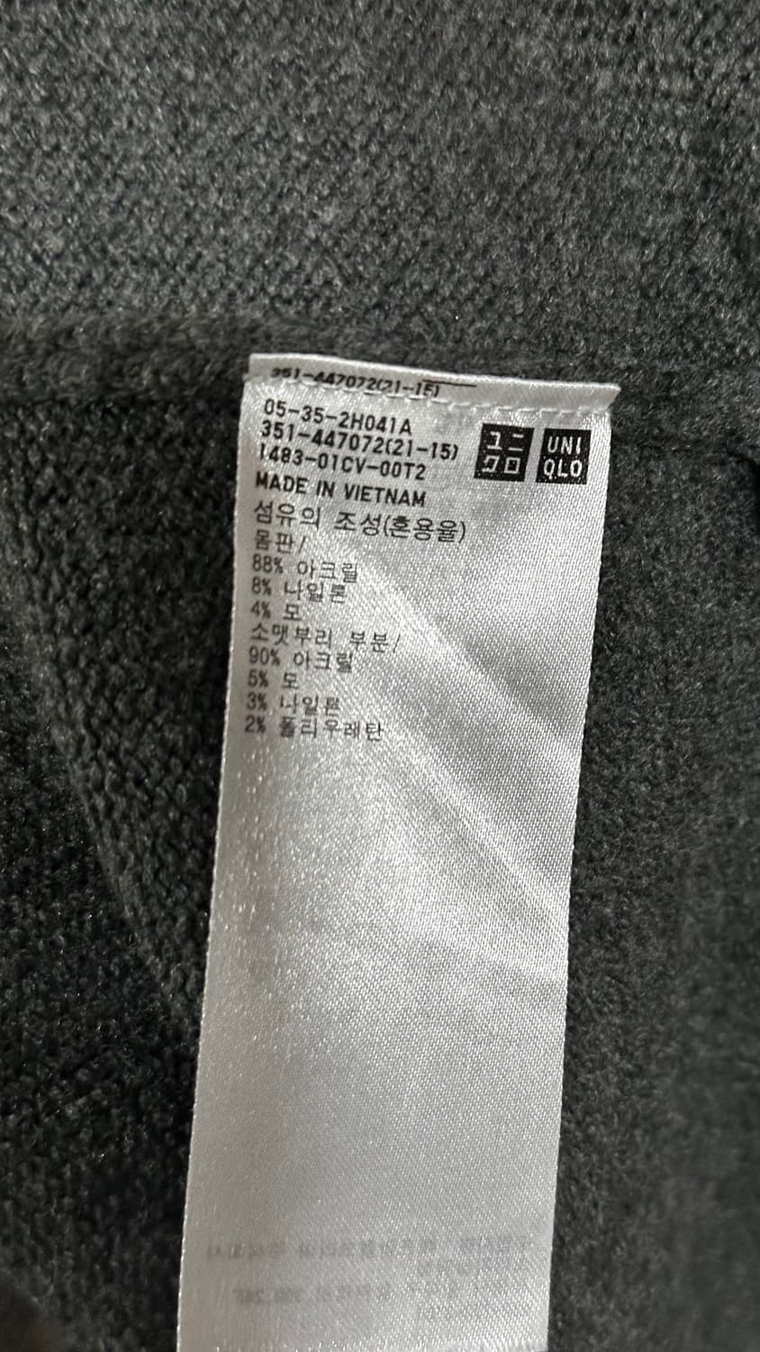 JW앤더슨 유니클로 하프넥 집업 니트 XL 상품이미지4