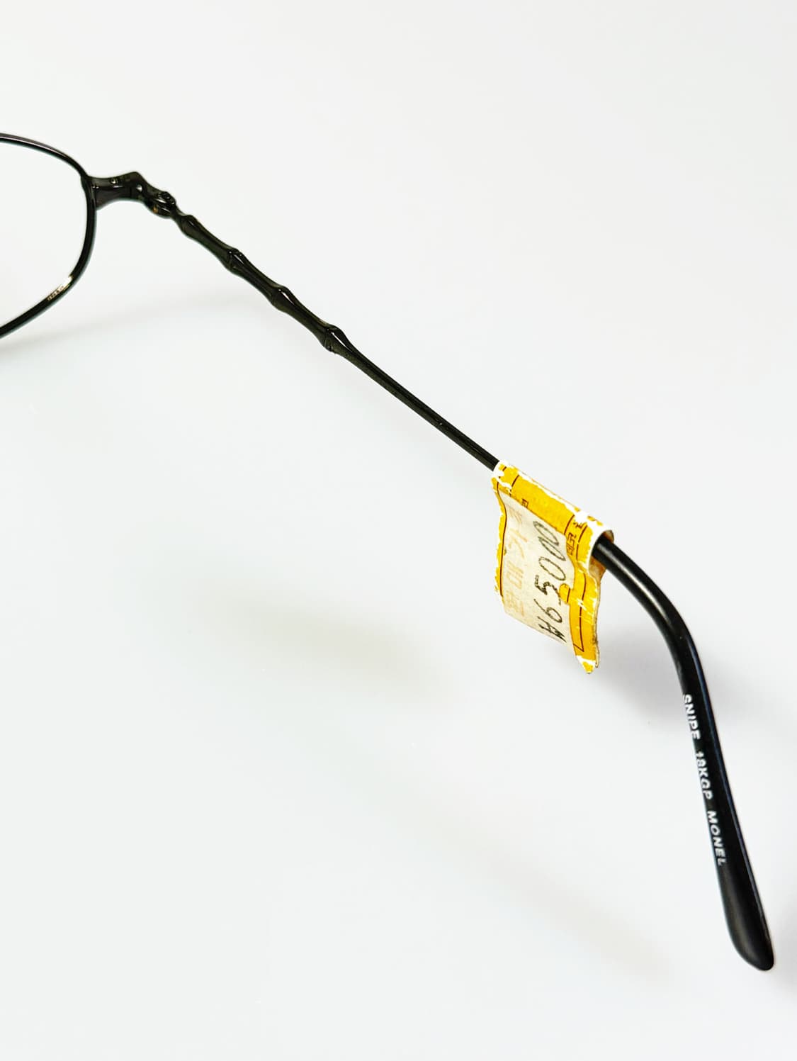 일본제 SNIPE 슬림 오벌 블랙 골드 메탈 빈티지 안경 상품이미지6