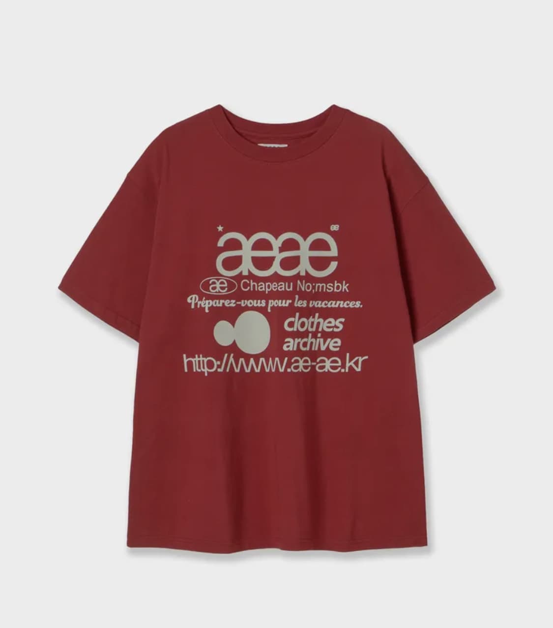 aeae 웹로고 티셔츠 레드 버건디 에이이에이이 상품이미지1