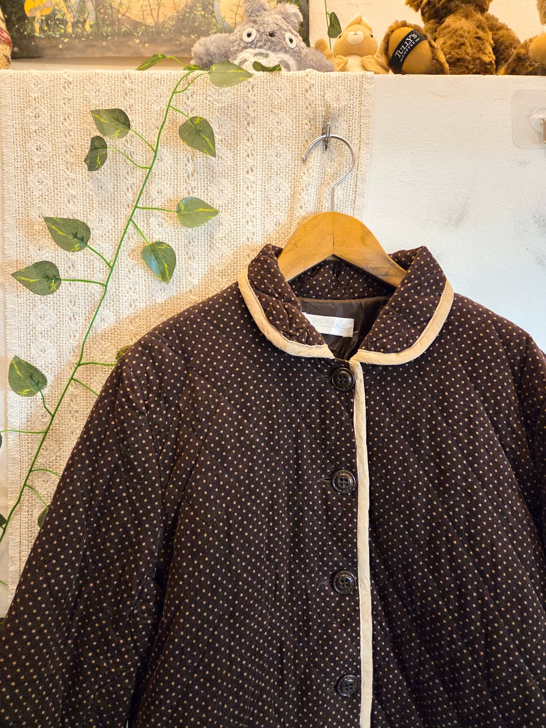 코듀로이 도트 누빔 경량 패딩 상품이미지2