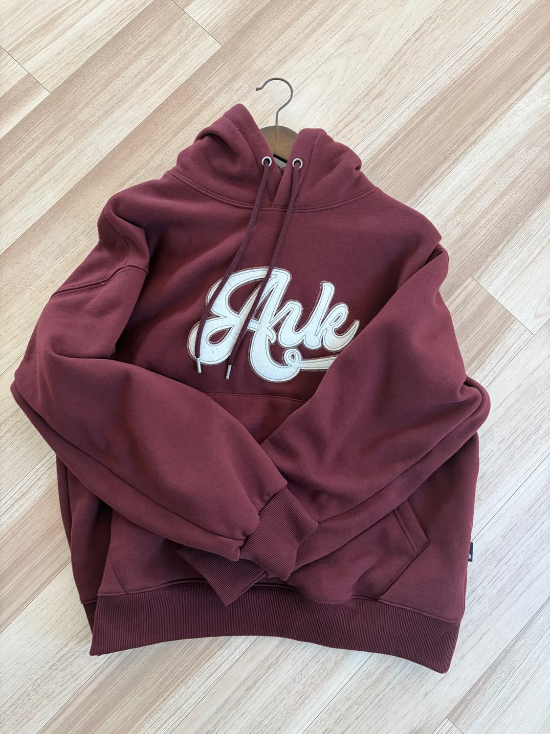 제멋 아크 롤링 버건디 기모 후드티 m 상품이미지3