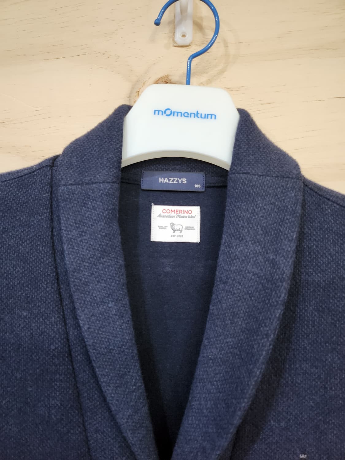 398) 헤지스 hazzys 코메리노 울 혼방 숄카라 가디건 상품이미지3