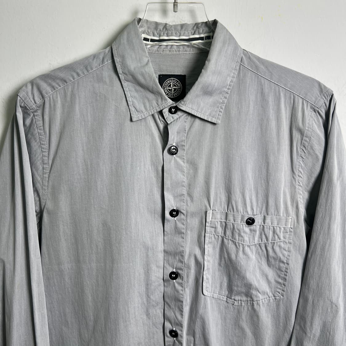 스톤아일랜드 그레이 코튼 나일론 오버 셔츠 S 상품이미지4