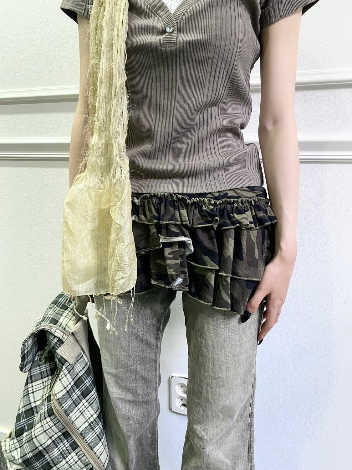 [ROMWE] Camo Pattern Layered Short Skirt 상품이미지7