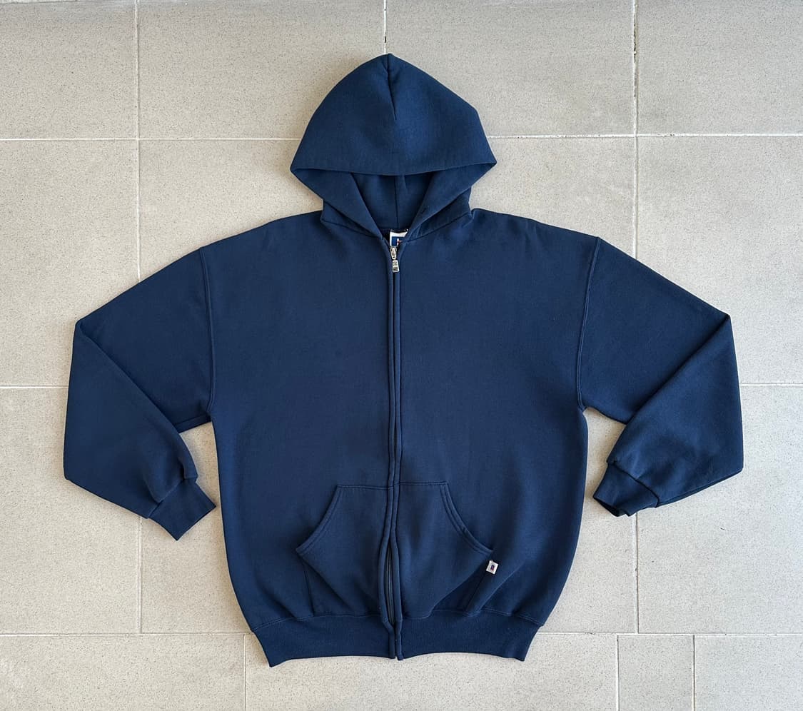 90s 빈티지 러셀 후드집업 네이비 XL USA 상품이미지1