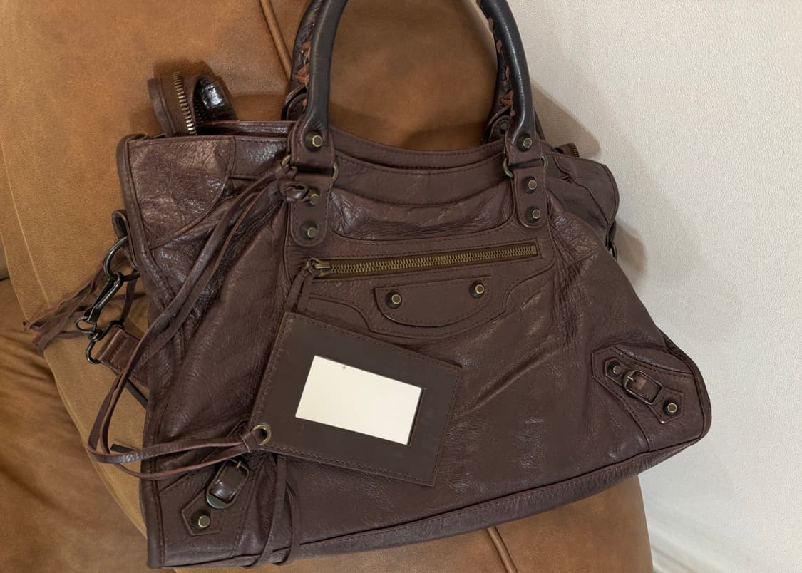 발렌시아가 클래식 시티백 모터백 브라운 미디움 상품이미지2