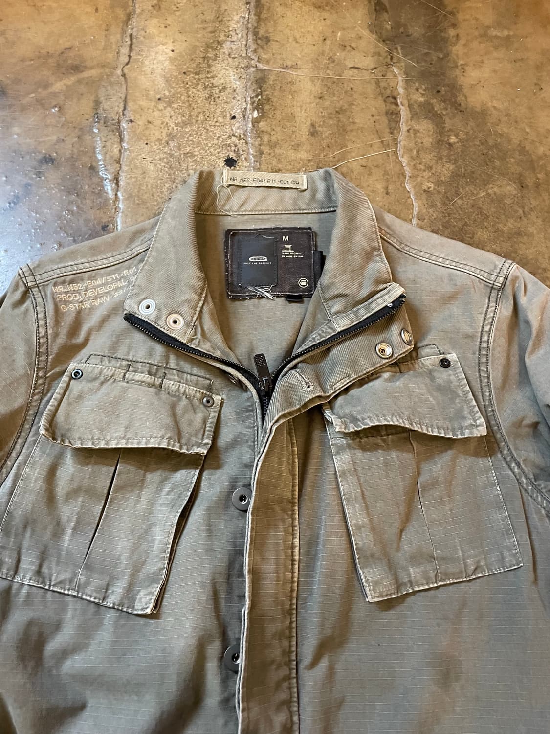 지스타 오리지널 로우 카키 올리브 데님 자켓 상품이미지2