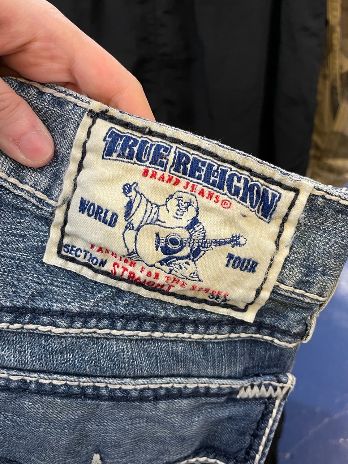 TR 트루릴리전 화이트 스티치 데님 팬츠 상품이미지9