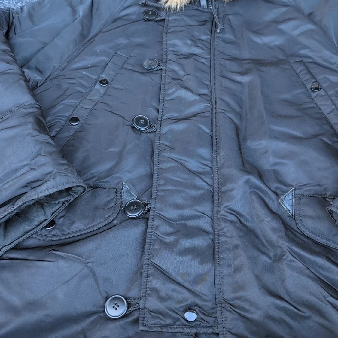 80s~90s 미공군 납품용 알파 인더스트리 N-3B 파카 블랙 상품이미지2