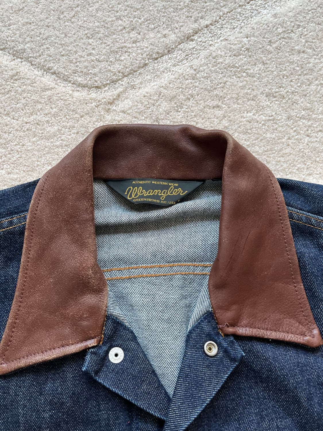 랭글러 재팬 레더 카라 데님 자켓 (103-105) 상품이미지6