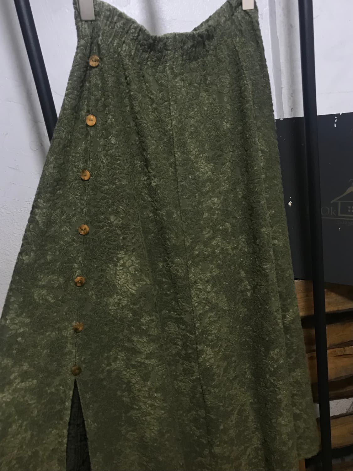 Flower pattern khaki vintage skirt 상품이미지6