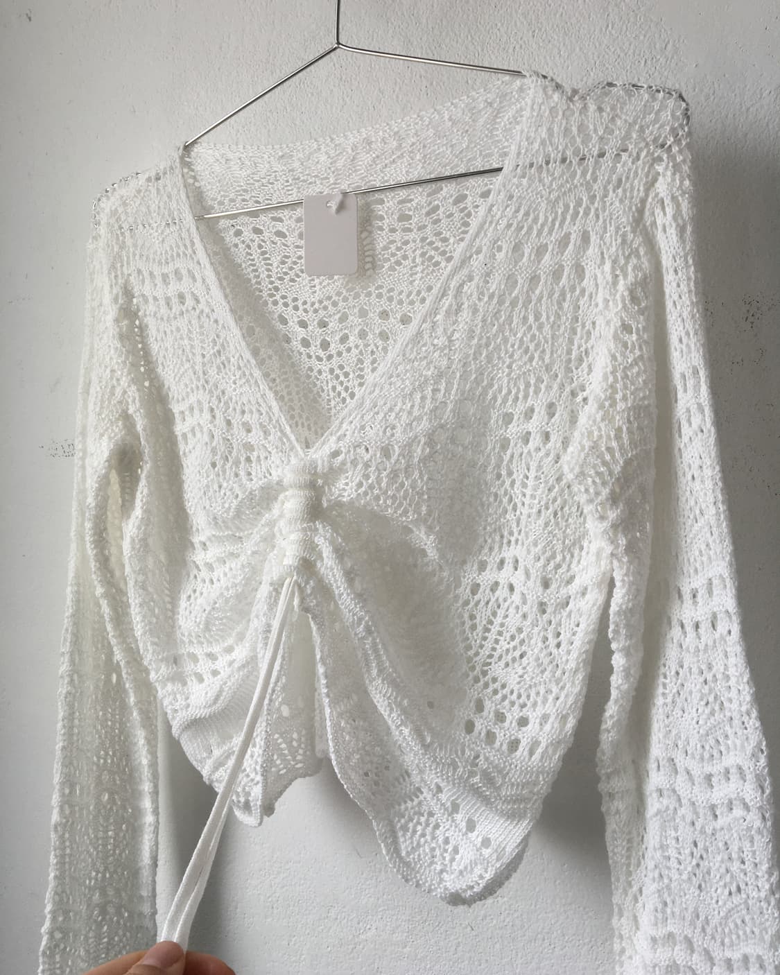 Shirring point crochet top 상품이미지4
