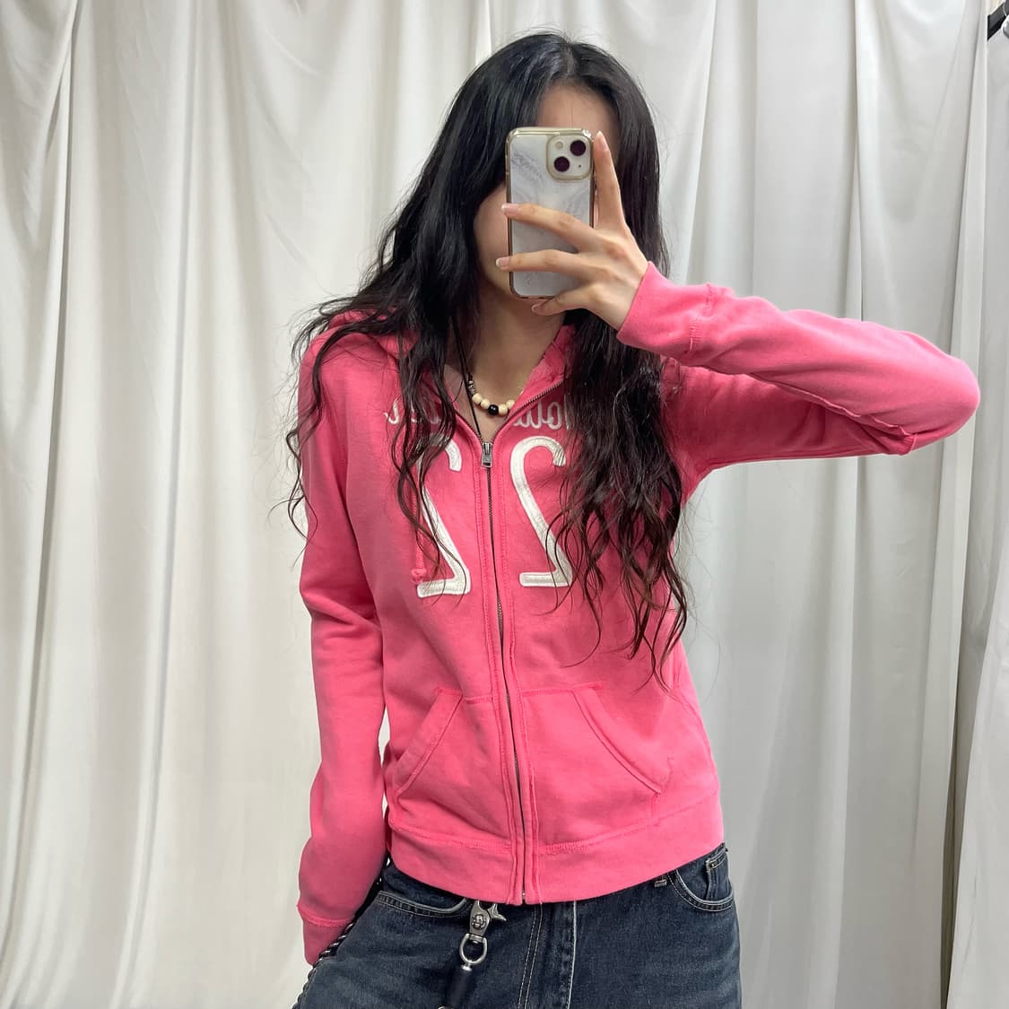 Hollister pink hood zip-up 상품이미지1