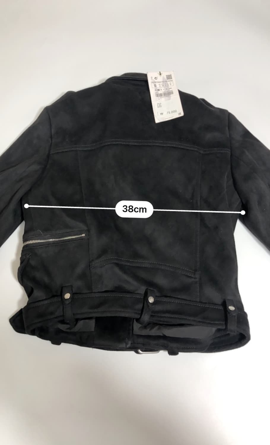 새상품 자라 크롭 스웨이드 라이더자켓 s 상품이미지8