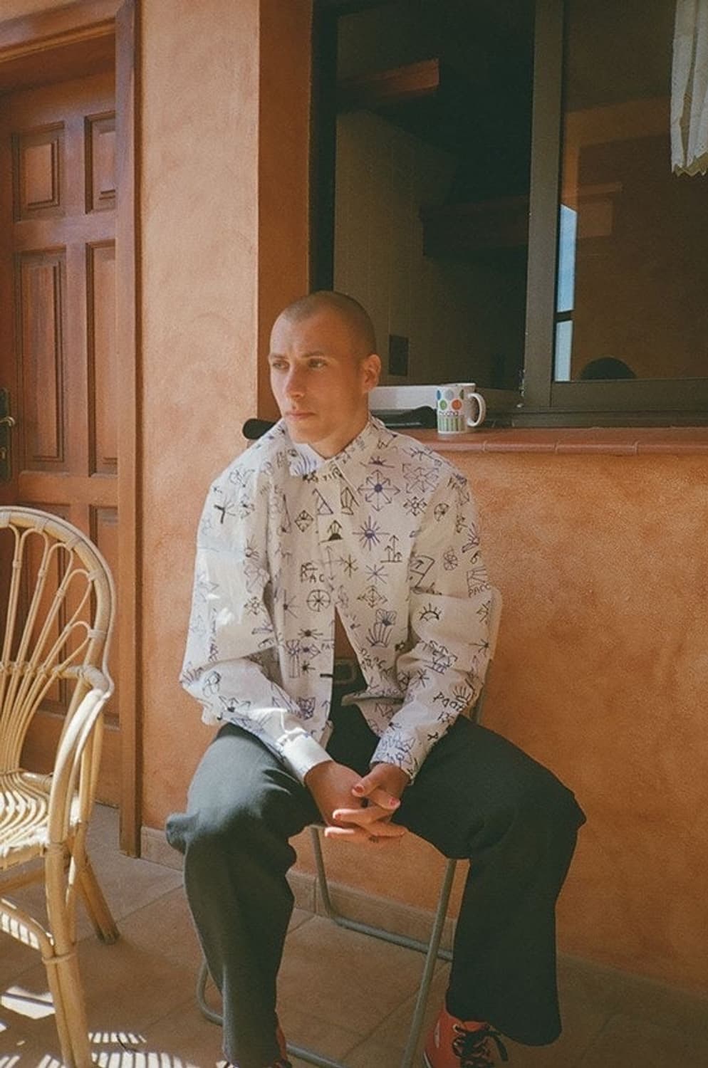 라스벳PACCBET 클래식 로고 레터링 오버사이즈 셔츠화이트 상품이미지3