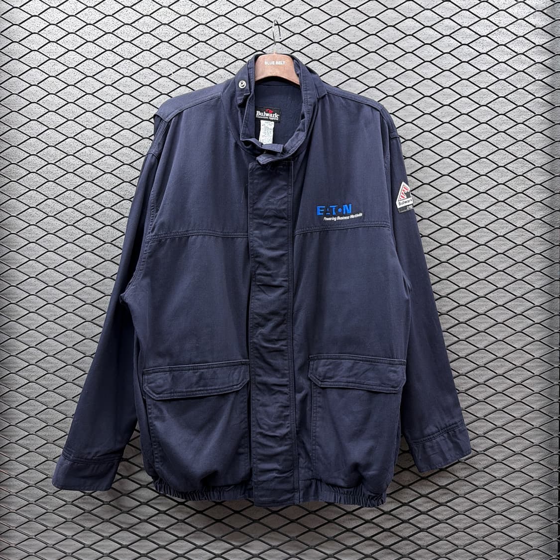 Bulwark 리얼워크 FR자켓 스냅버튼 암패치 디테일 네이비 상품이미지2