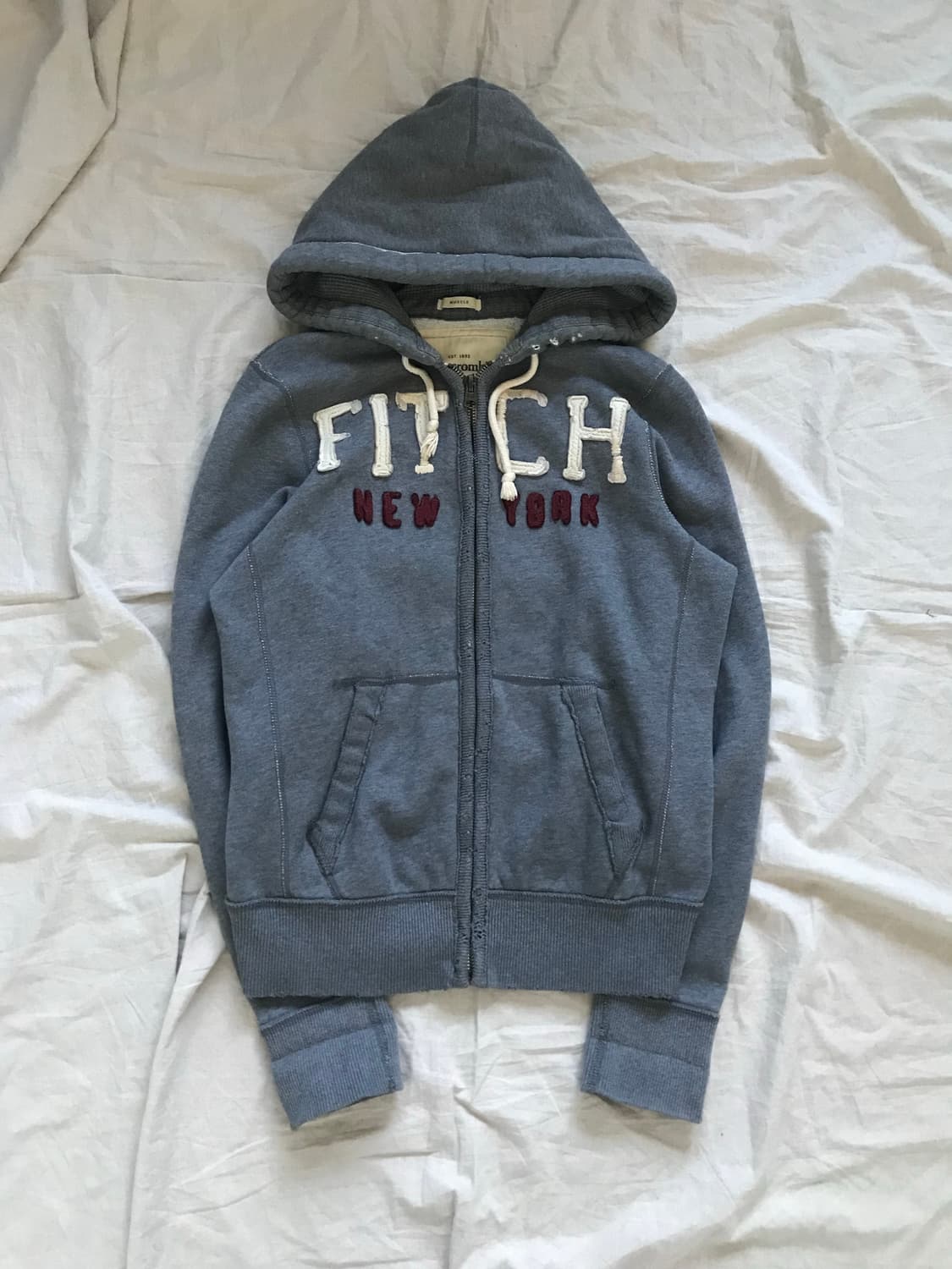 아베크롬비 자수 로고 그레이 후드집업 상품이미지5