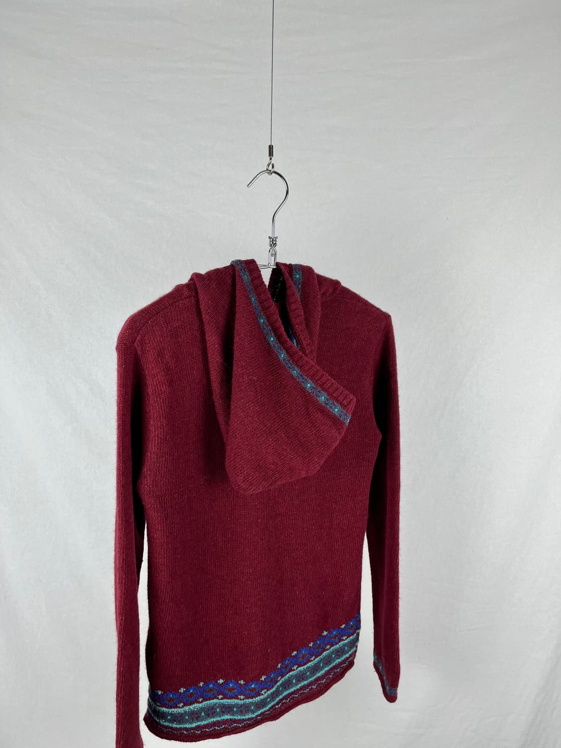 Vintage(japan made) 아즈텍패턴 니트 후디 상품이미지7
