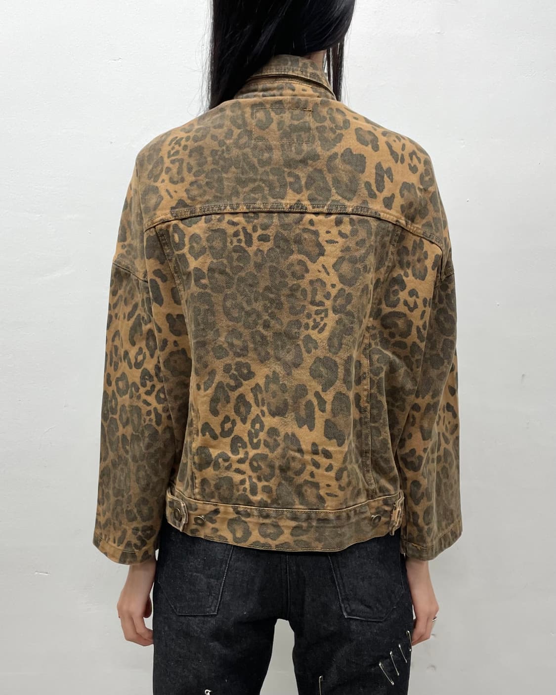 Leopard cropped denim jacket 상품이미지3