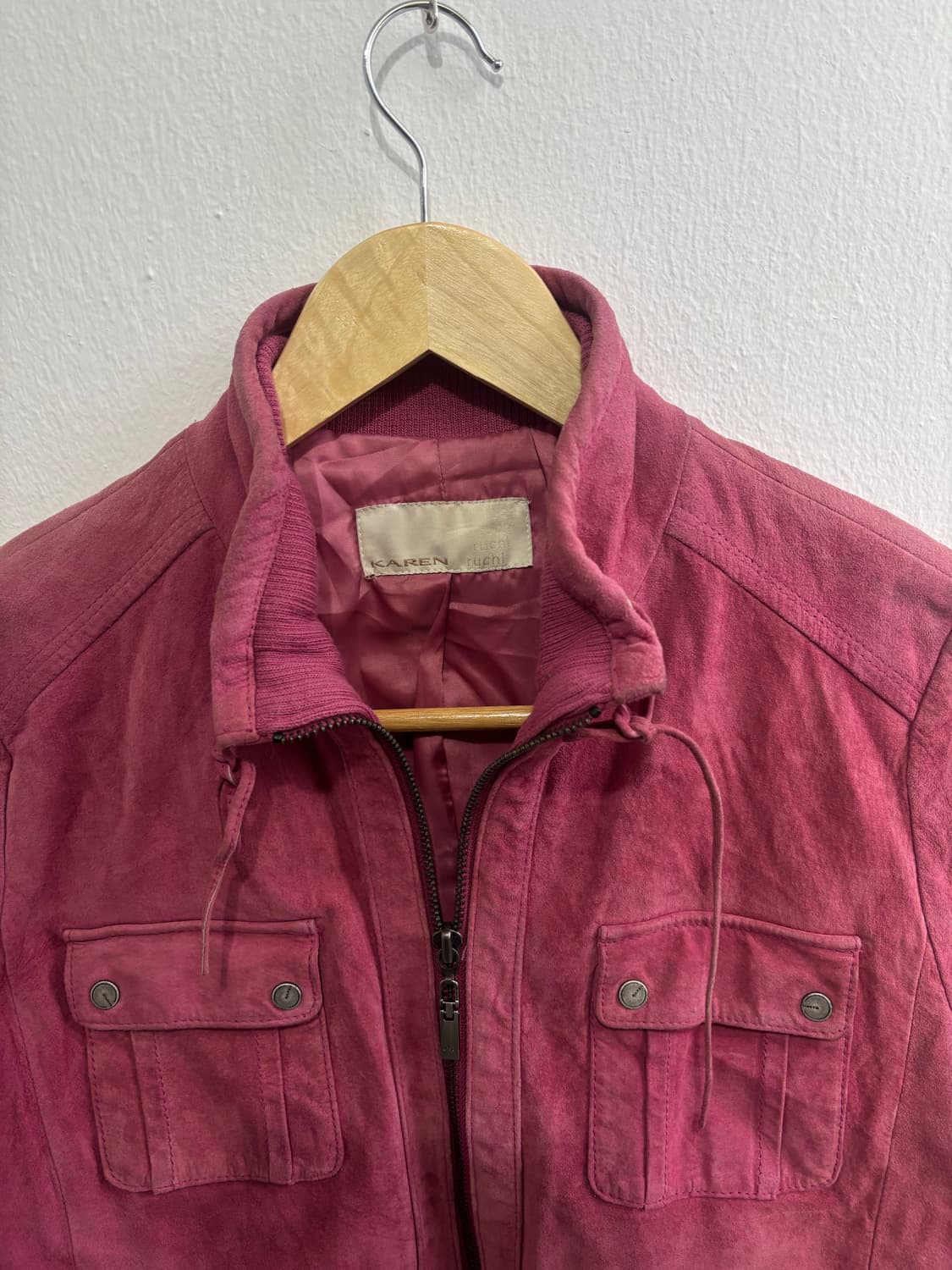 Vintage Pink Suede Zip-Up Jacket 상품이미지3