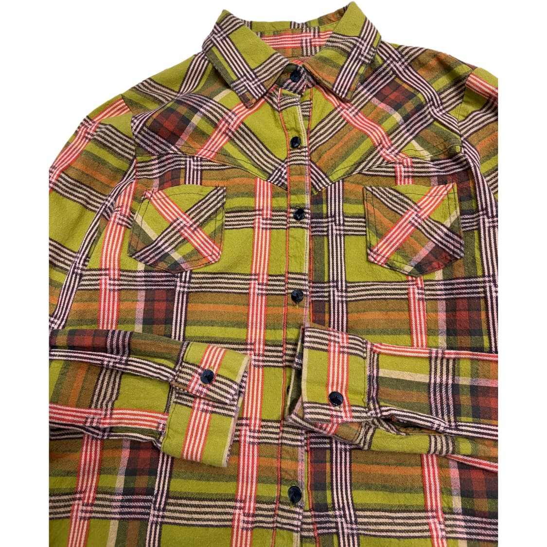빈티지 그린 체크 남방 셔츠 상품이미지3