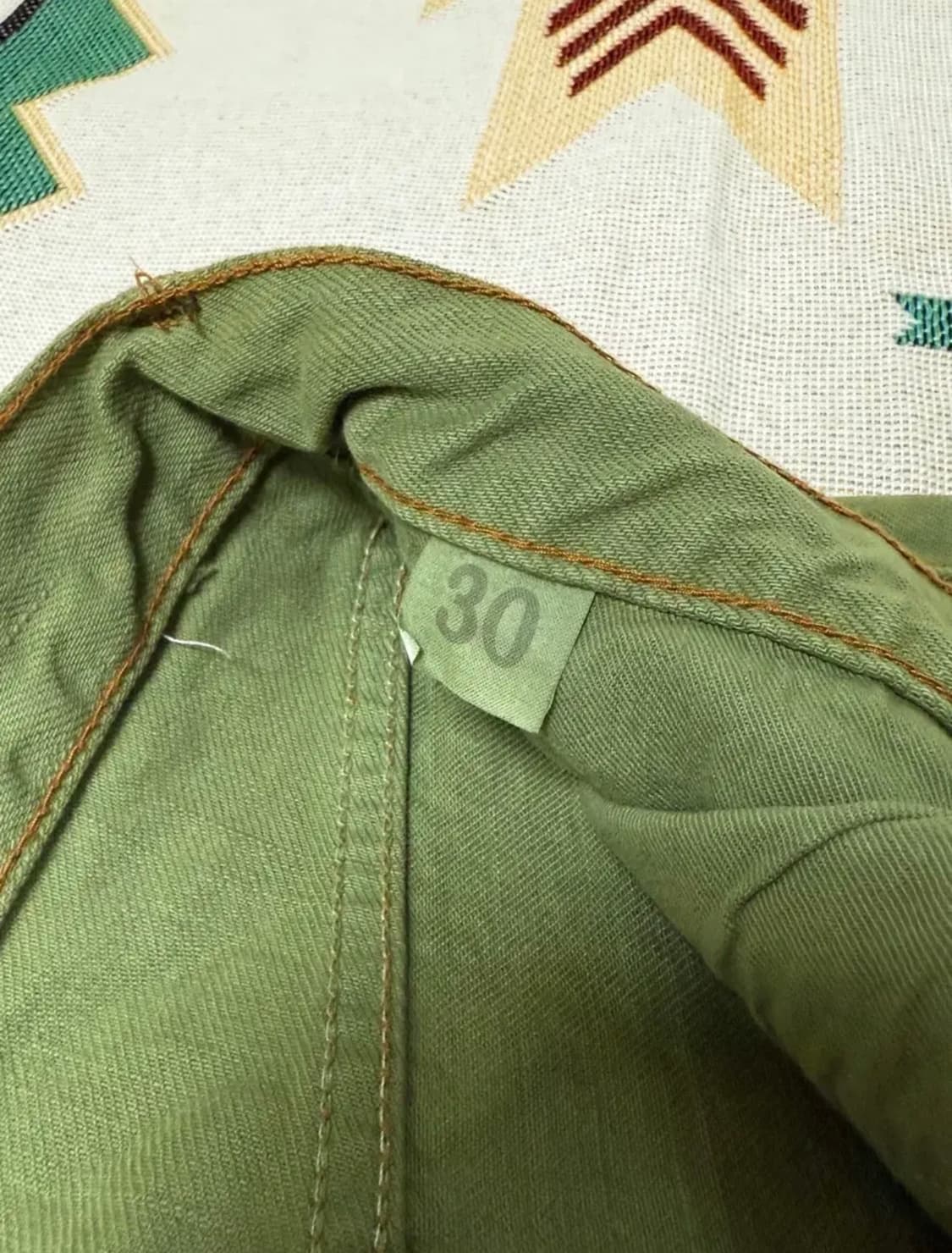 웨어하우스 더블웍스 올리브 그림 셀비지 데님 진 청바지 w30 상품이미지7