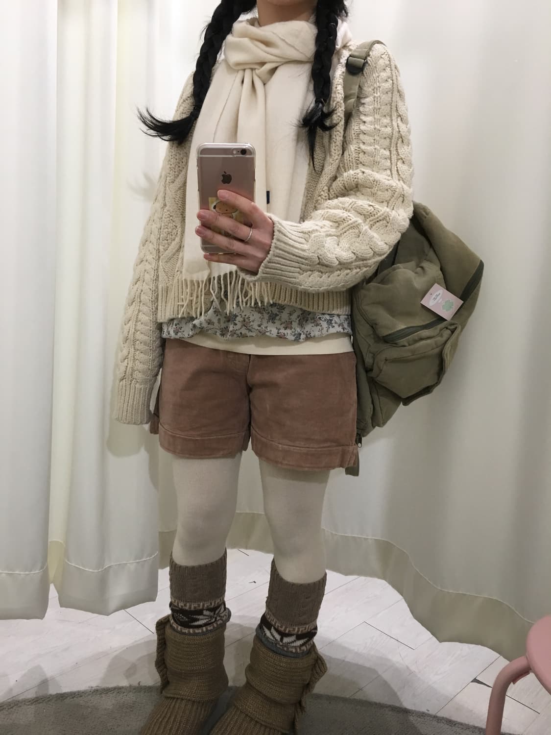 peach corduroy half pants 상품이미지5