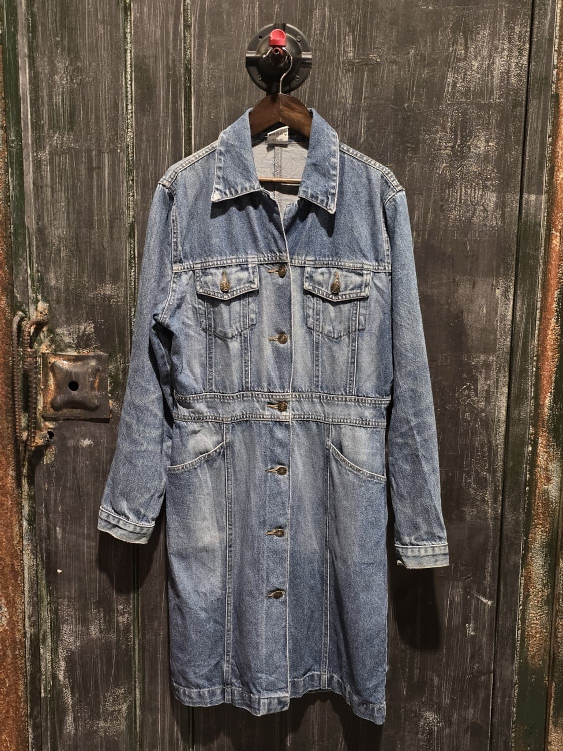 80s Light Wash Denim Long Jacket 상품이미지1