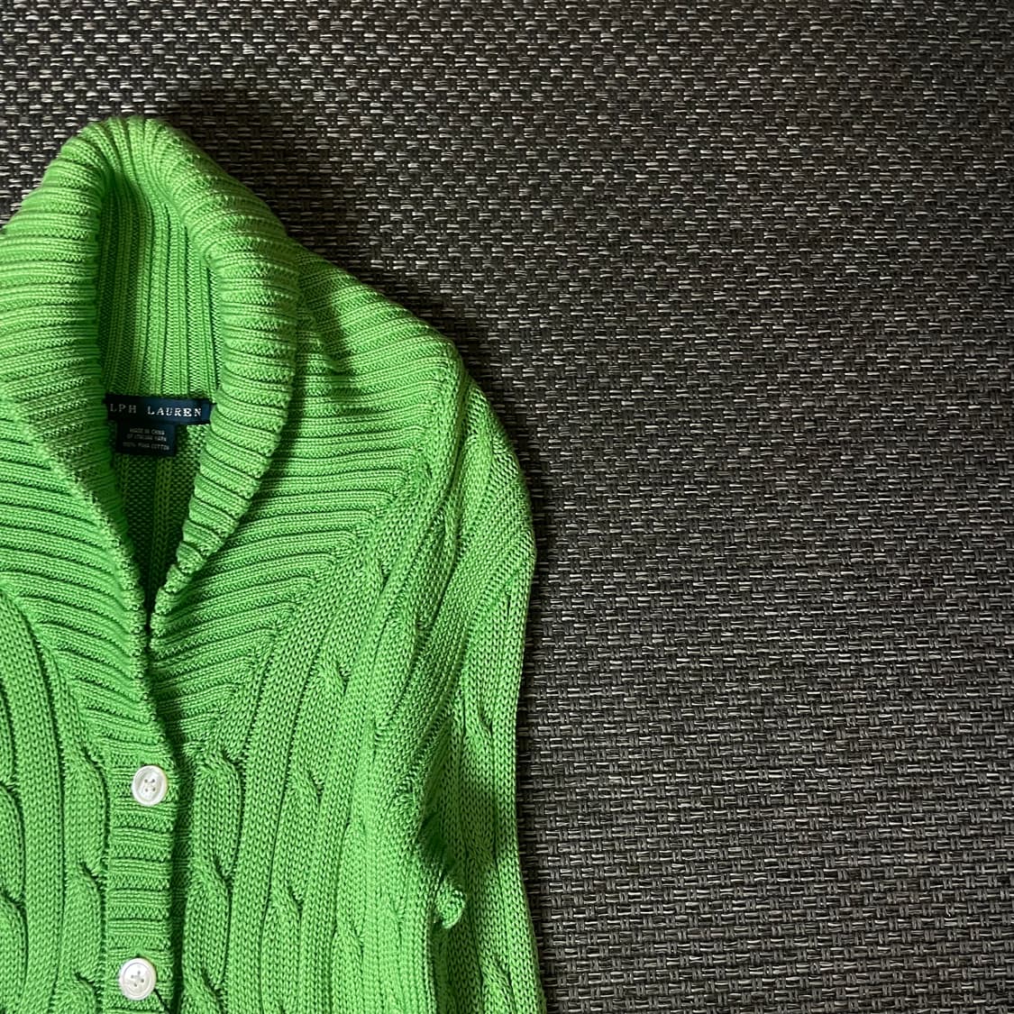 폴로랄프로렌 연두 투포켓 케이블 니트 가디건 S 상품이미지3