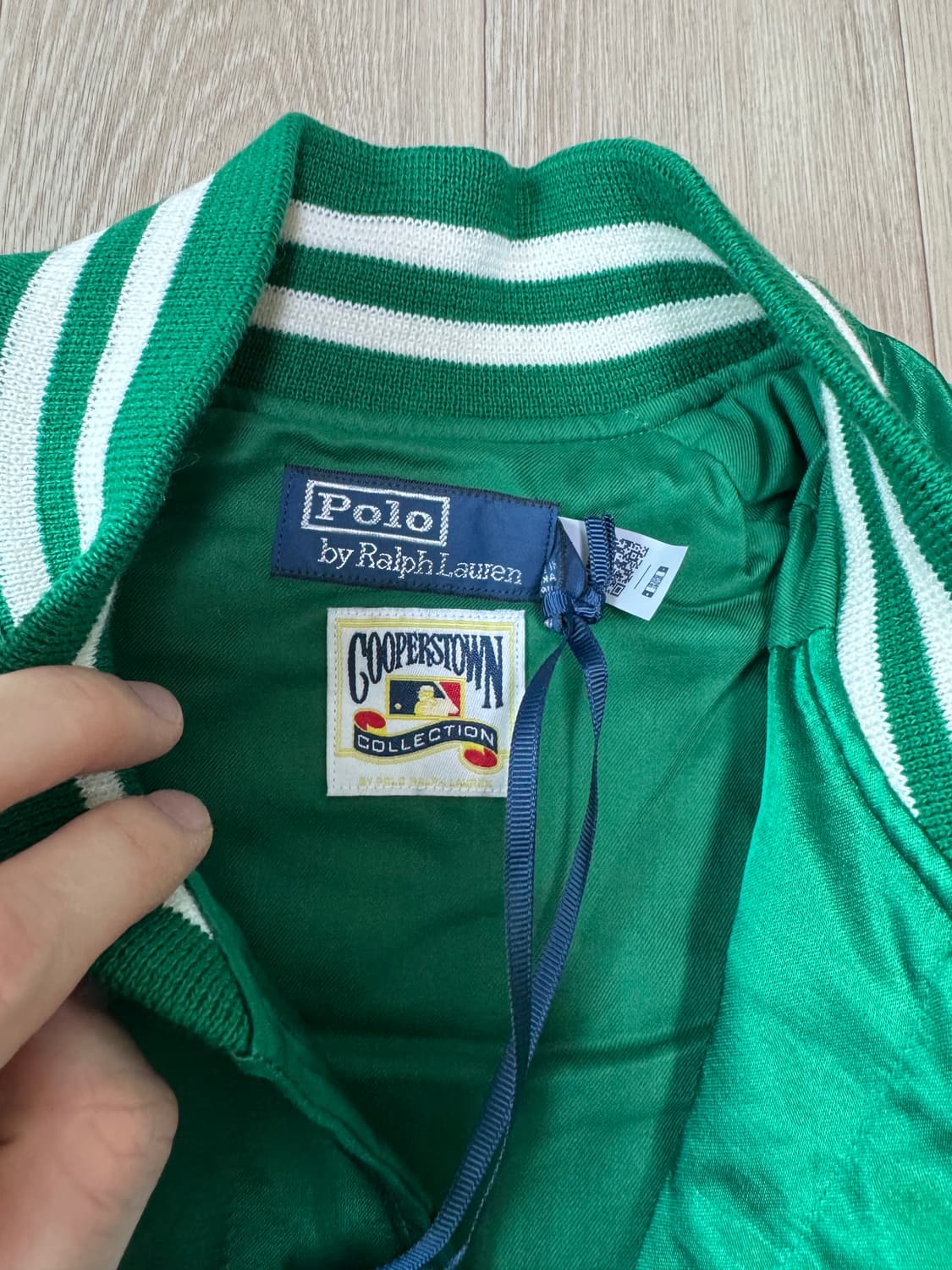 M 폴로 랄프로렌 뉴욕 양키즈 사틴 바시티 스타디움 자켓 그린 상품이미지4