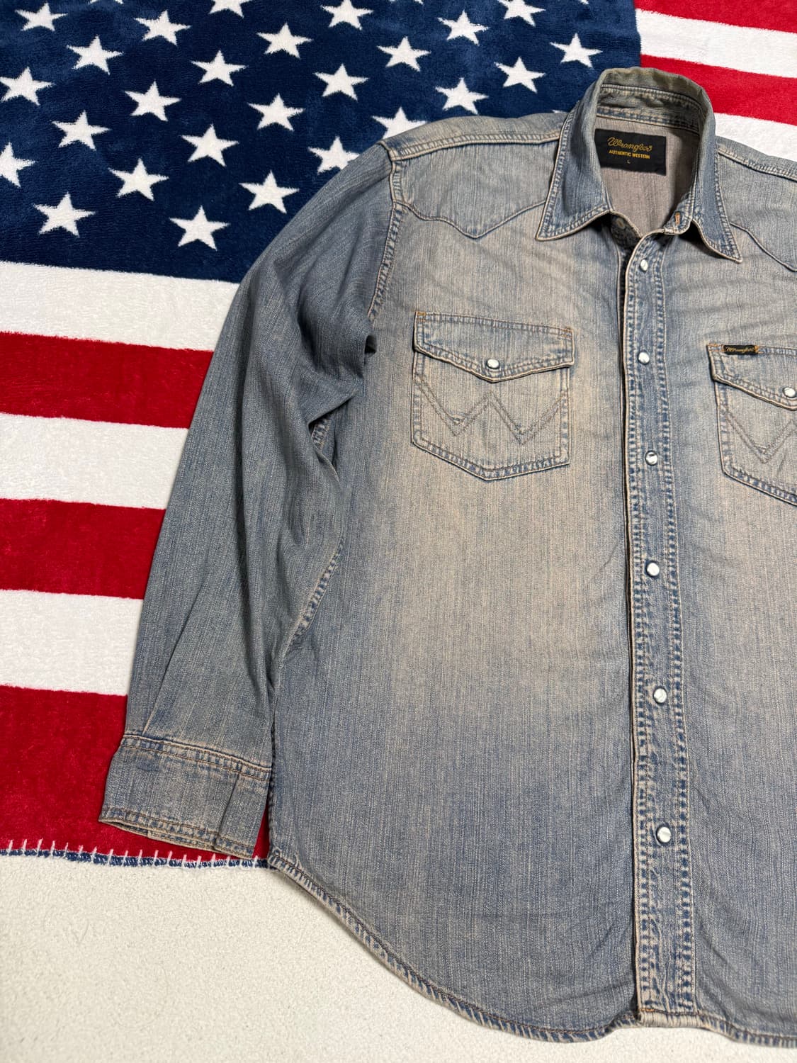 랭글러 웨스턴 데님셔츠 Wrangler Western shirt [XL] 상품이미지2