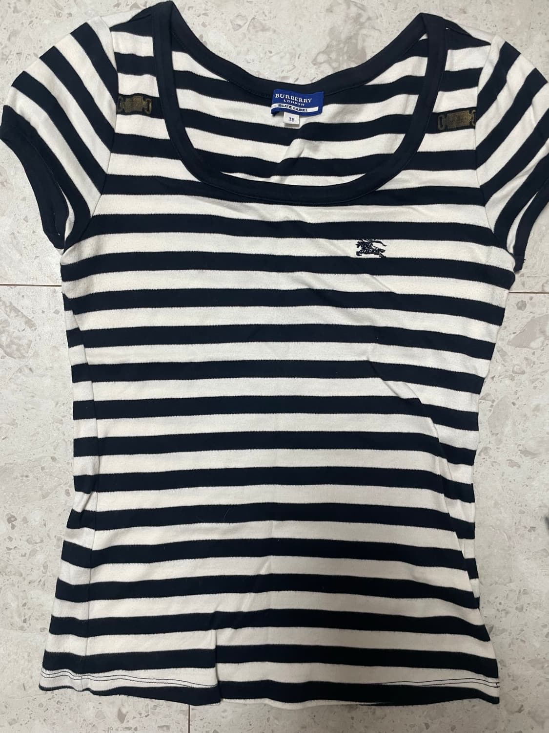 버버리 블루라벨 스트라이프 티 네이비 갸루 빈티지 대대장템 상품이미지1