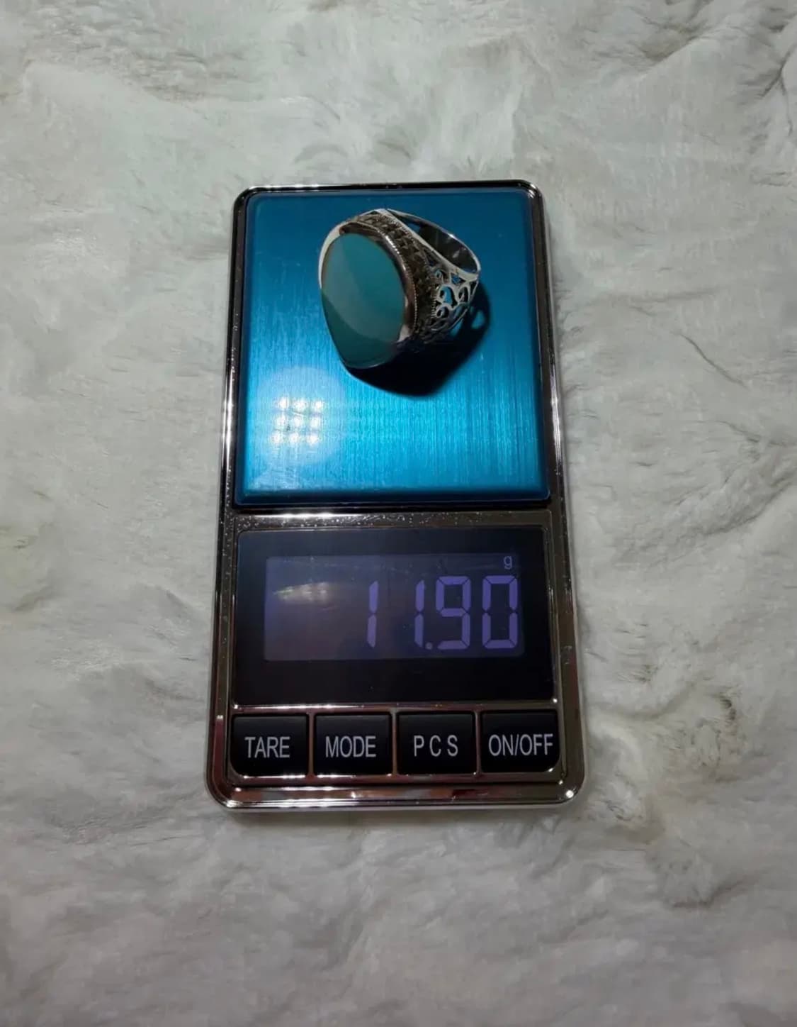 925 silver 천연물방울터키석 마카사이트 장식 은반지 14호 상품이미지6