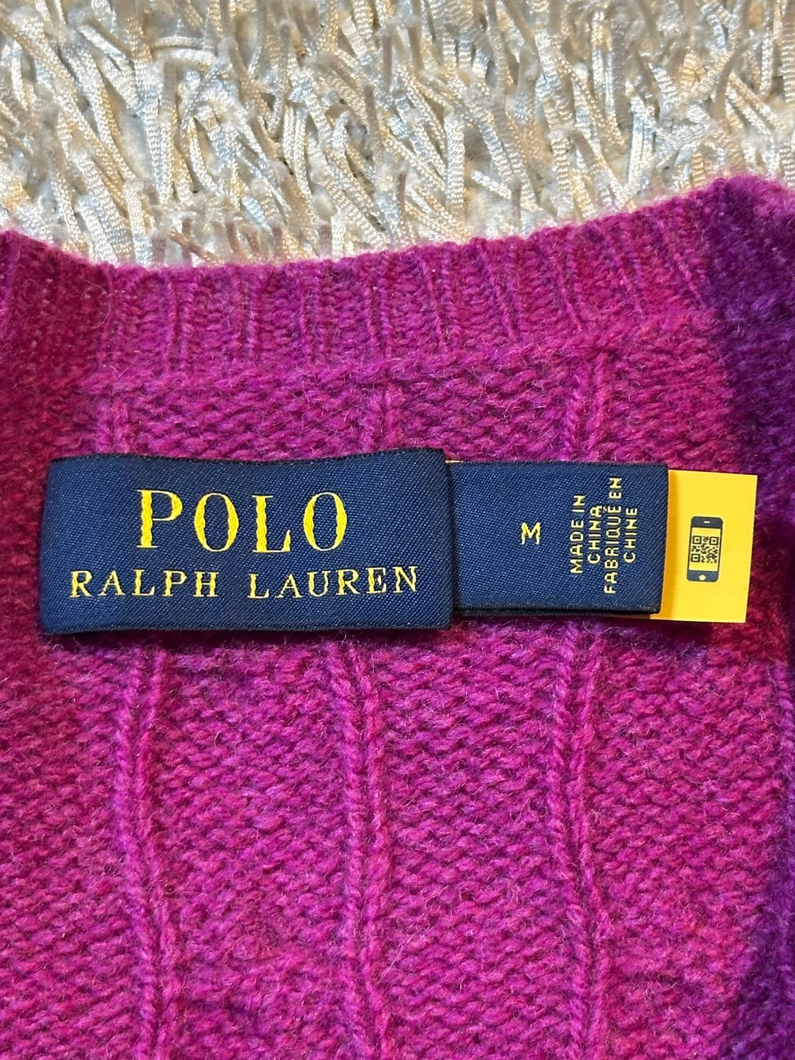 폴로 랄프로렌 신형 QR 핑크포니 케이블 울 캐시미어 니트 상품이미지4
