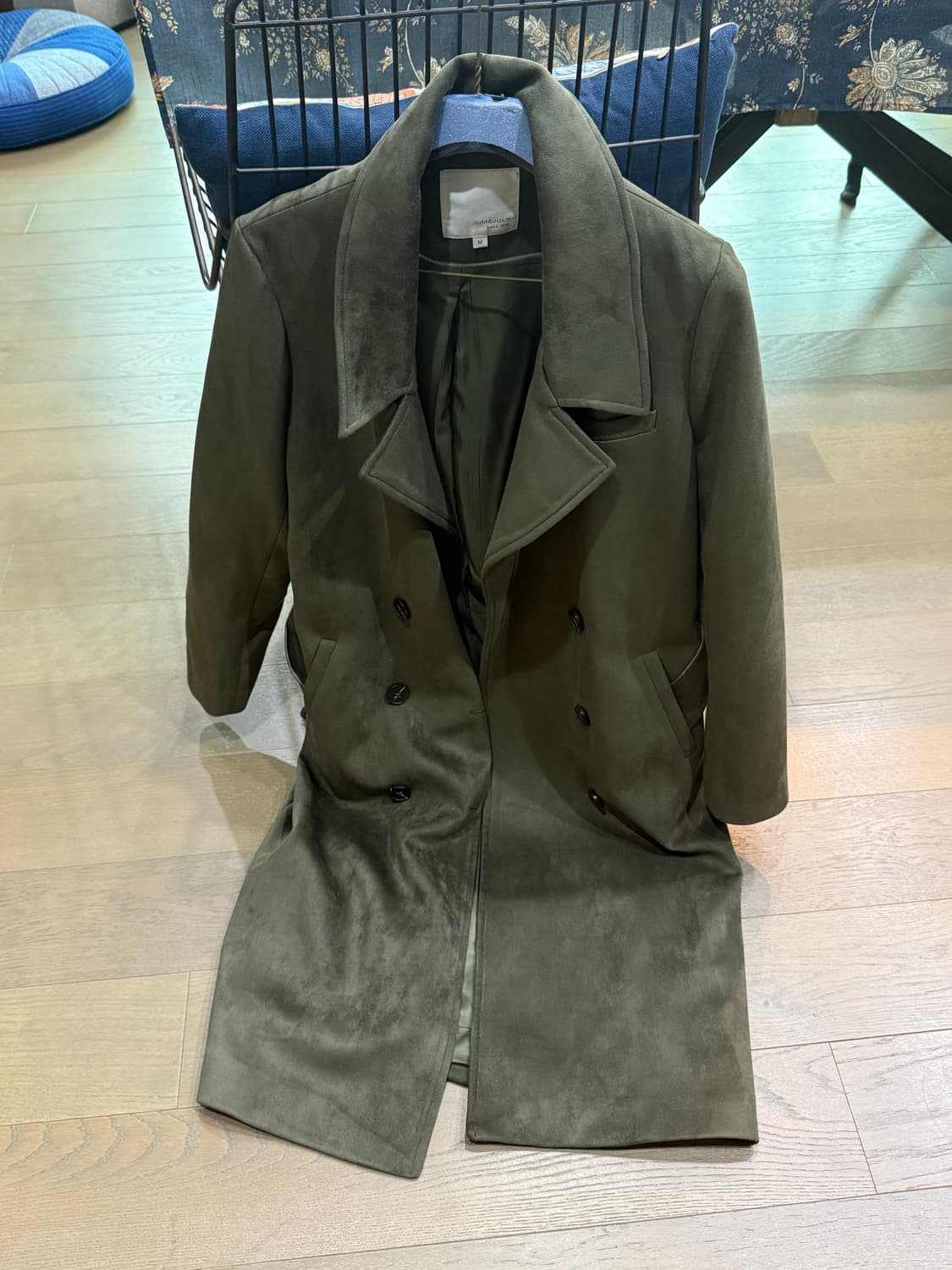 카키 스웨이드 코트 상품이미지2