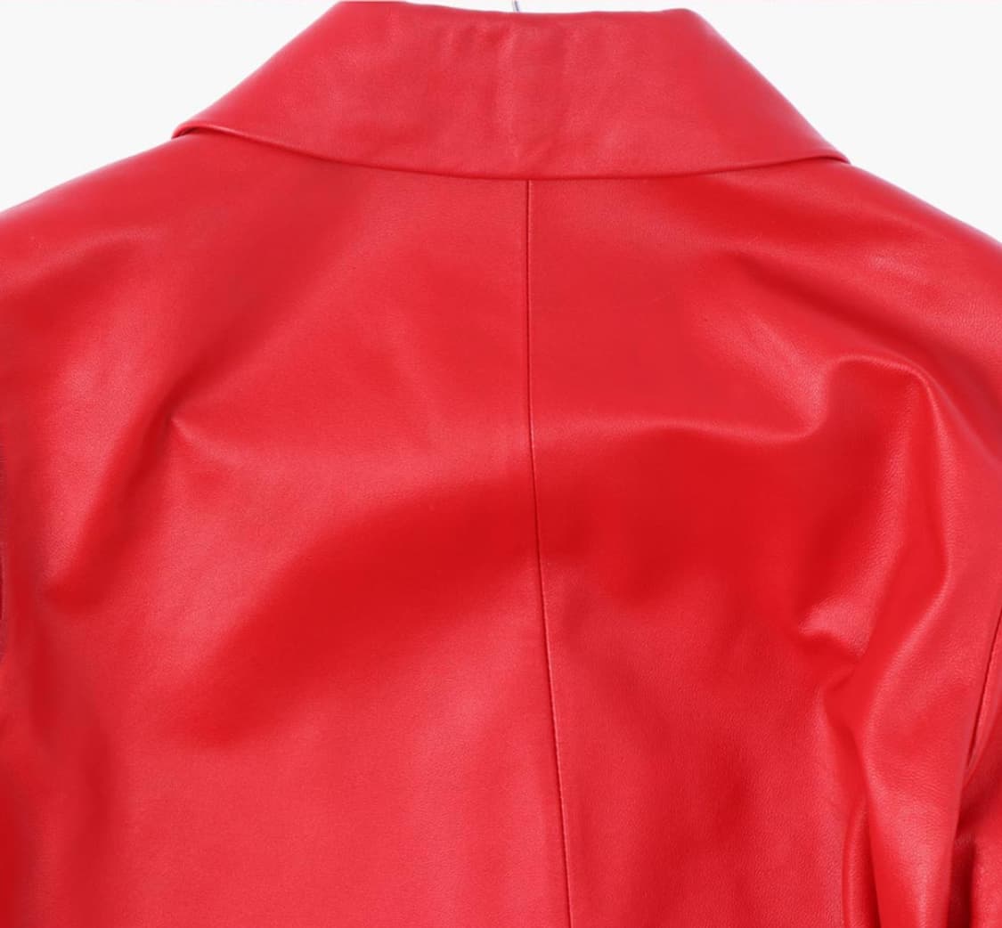 빈티지 리얼 레더 양가죽 레드 싱글 자켓 상품이미지3