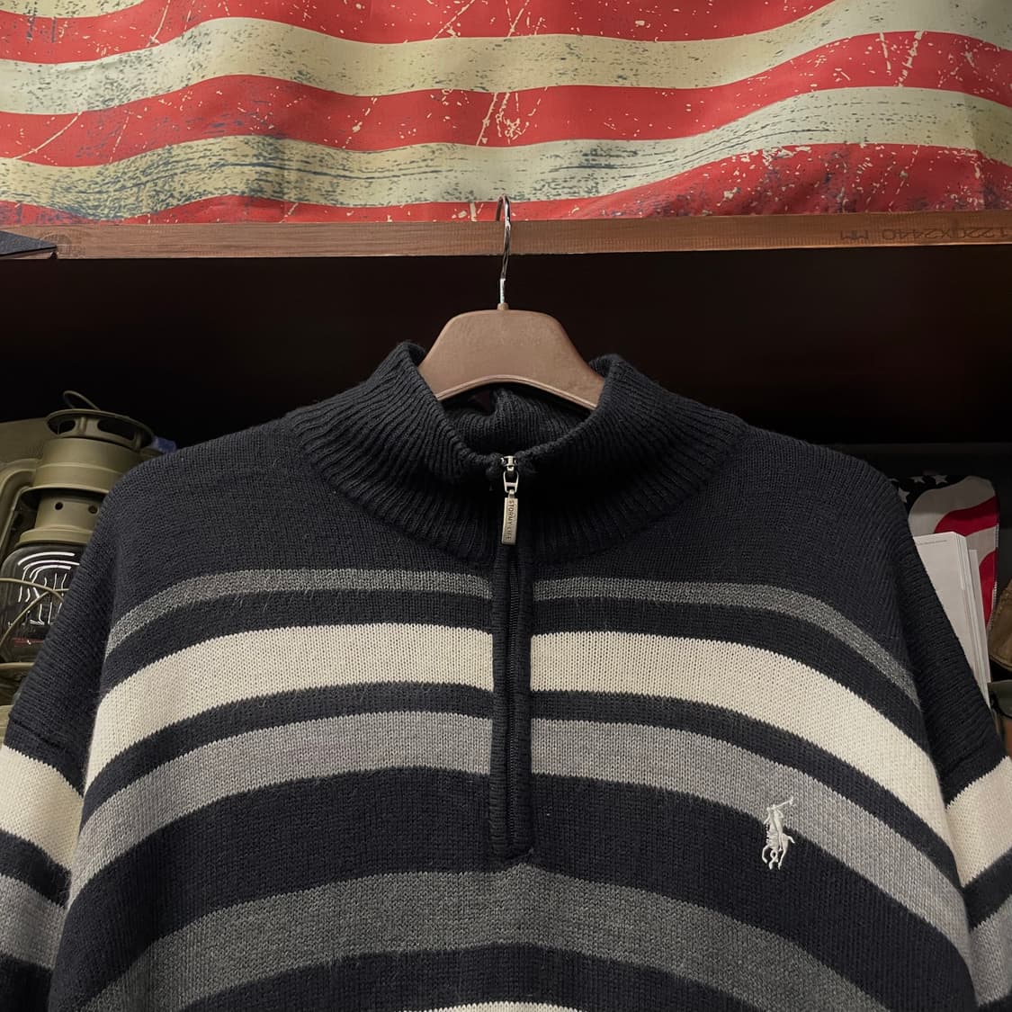 90s 폴로 랄프로렌 스트라이프 하프 집업 니트 스웨터 상품이미지3