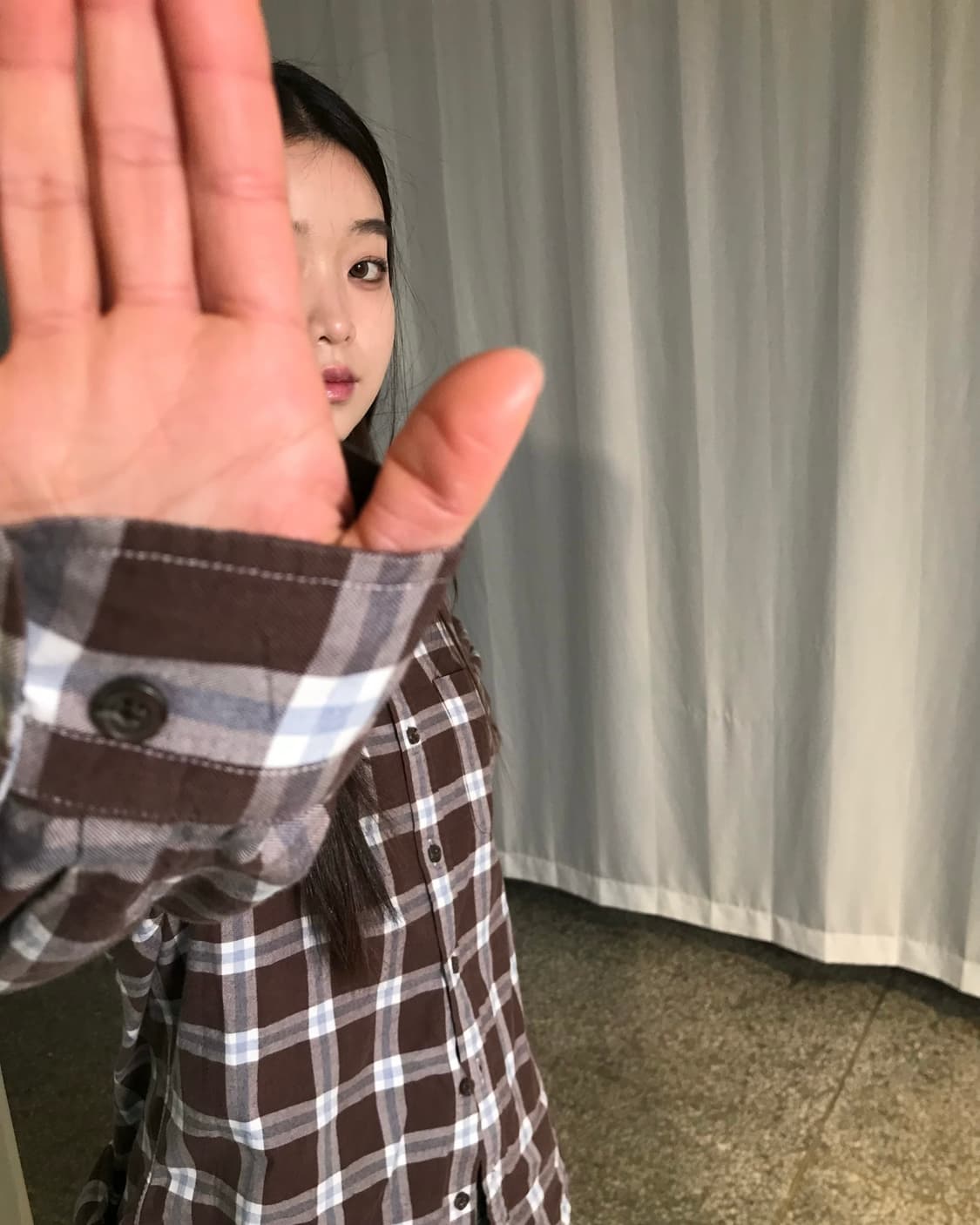 브라운 체크 셔츠  상품이미지5