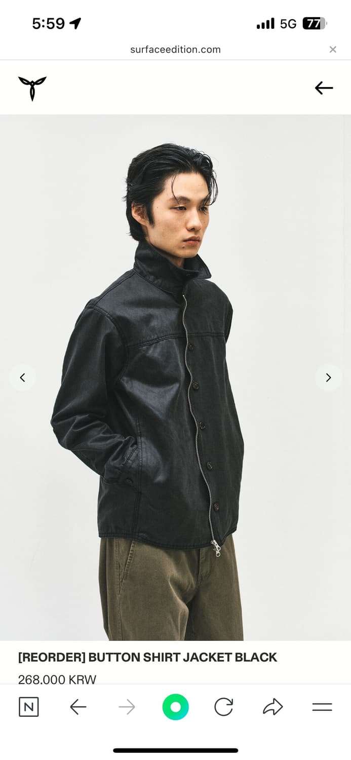 BUTTON SHIRT JACKET BLACK 상품이미지1