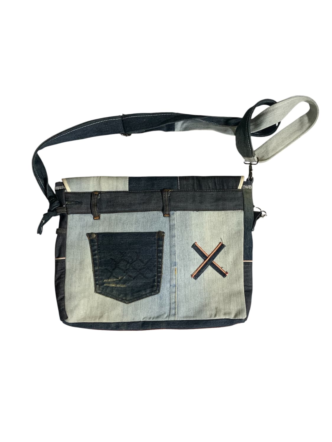 빈티지 데님패치 리워크 메신저 백 상품이미지4