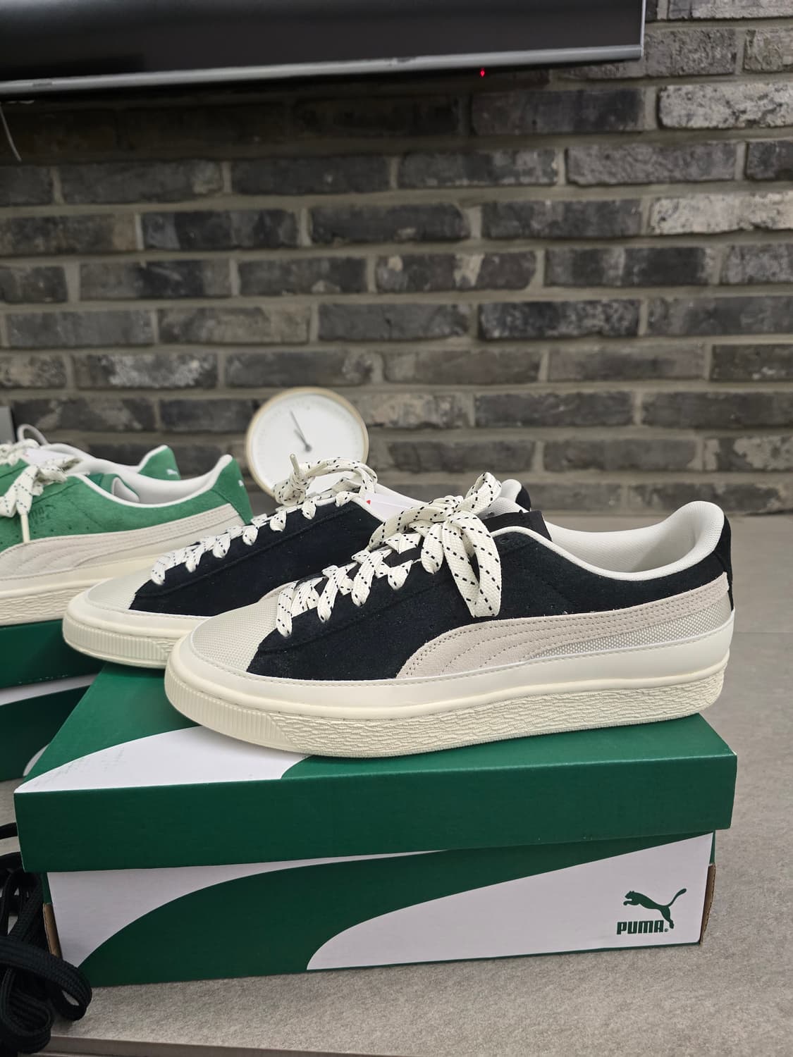 새상품 푸마 스웨이드 275 그린 검정 2개 상품이미지2