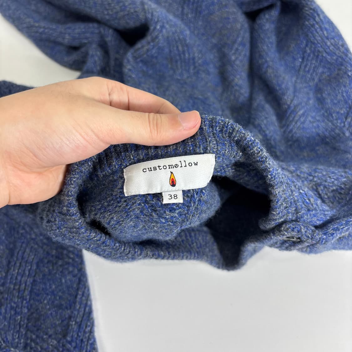38 M 커스텀멜로우 네이비 보카시 크루넥니트 상품이미지5